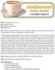 SKODELICA BESED – BRALNI KOTIČEK